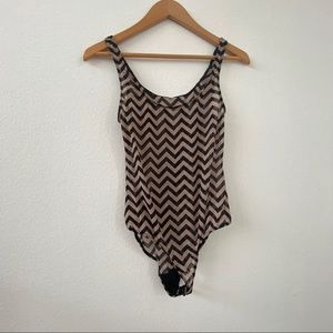 Chevron sheer bodysuit